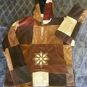 GYPSY ROSE Patchwork corduroy hoodie bajan jacket